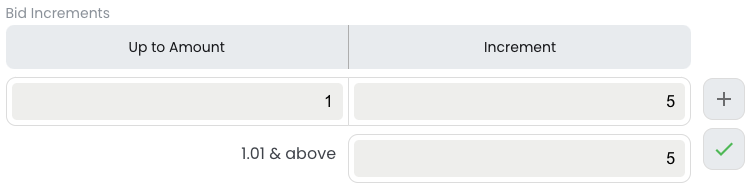 bid increments