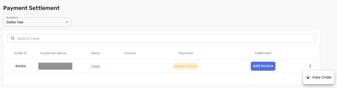 Payment Settlement needs invoice