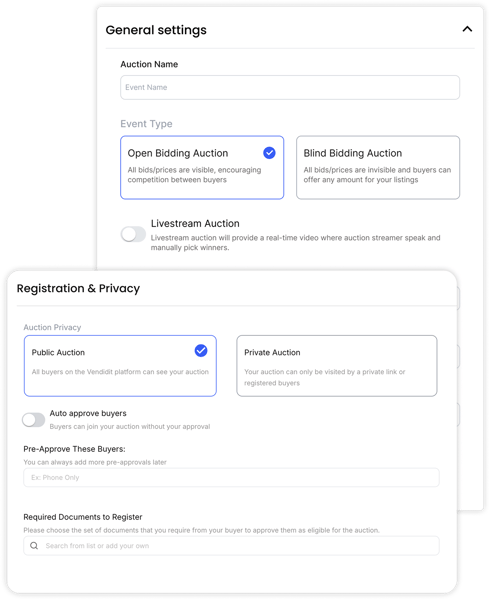 Privacy and auction type