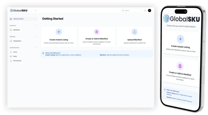 mockup of mobile and desktop globalsku
